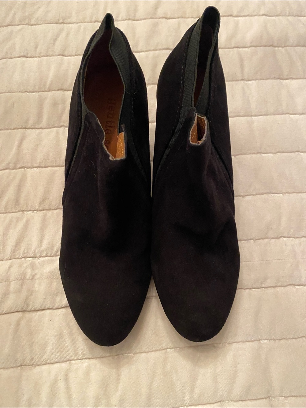 Gentle Souls Black Suede Slip-On Ankle Booties